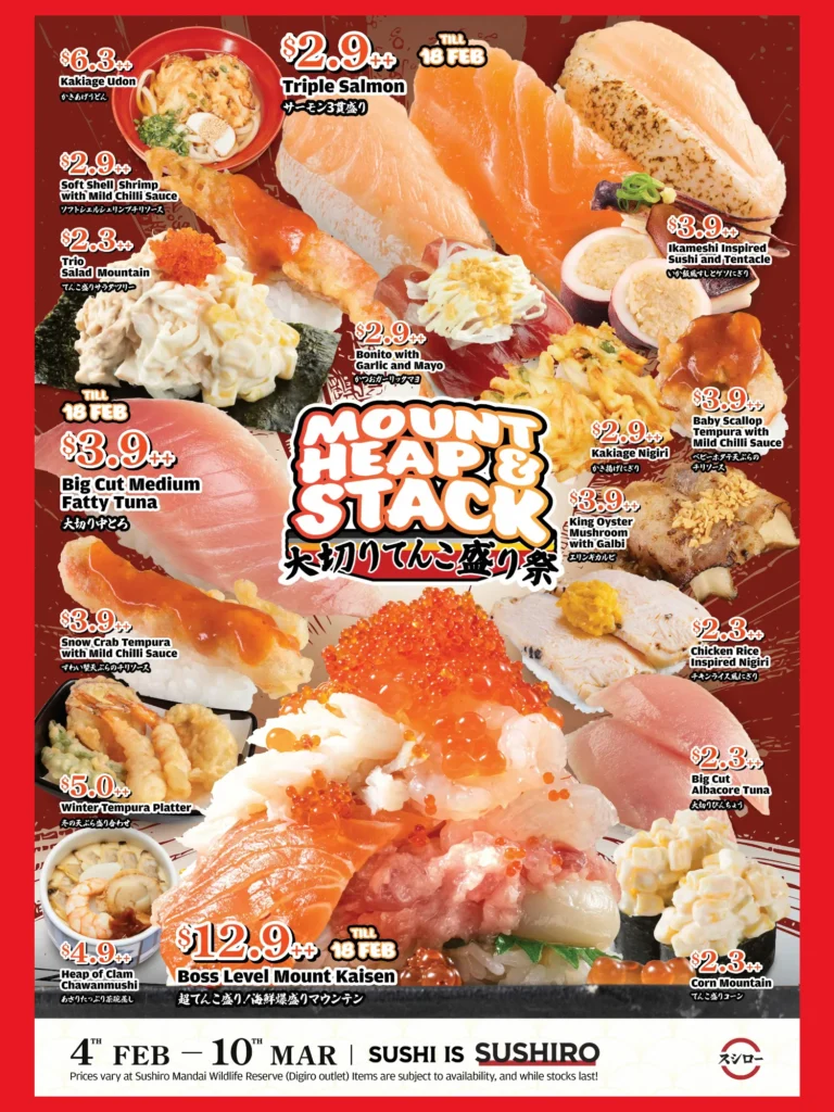 An image of sushiro singapore promo Mount Heap & Stack Menu